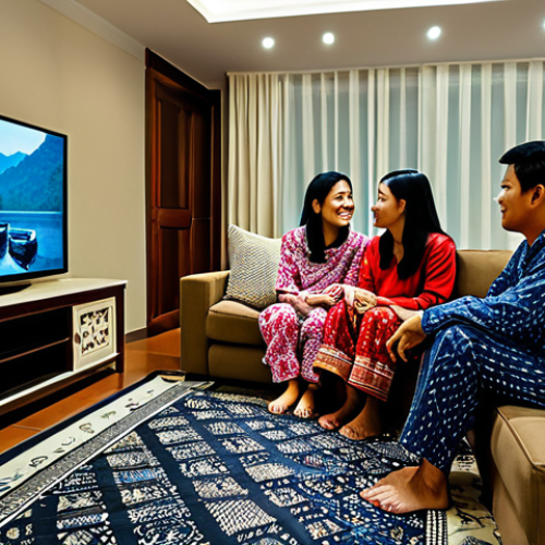 OTT TV 연결 방법 - Family Movie Night**

"A family of four (mother, father, son, daughter) are sitting on a comfortable...