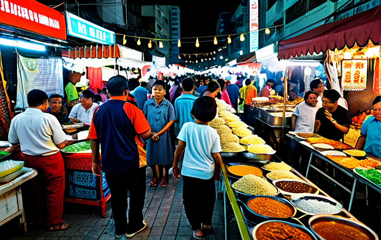 OTT와 게임화 요소 - **Image:** A group of Malaysian friends, fully clothed in baju kurung and batik shirts, laughing and...